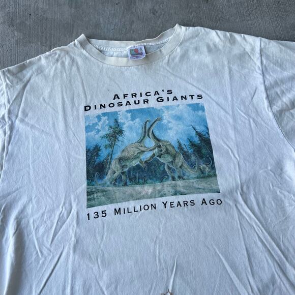 Vintage stegosaurus dinosaur white graphic t shirt - Picture 2 of 10